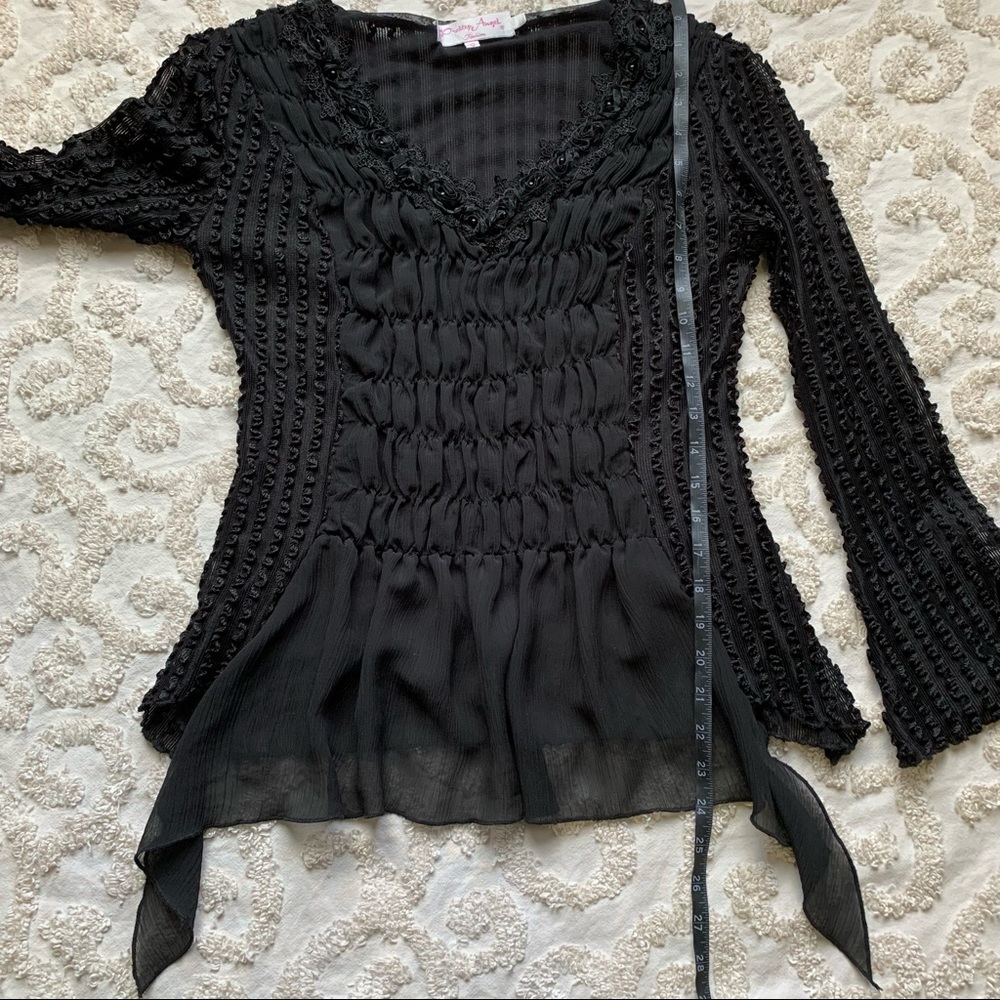 Gothic Ruffle Lace Layered top small - Picture 4 of 12
